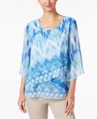 Jm Collection Layered-hem Printed Tunic, Only At Macy's