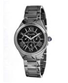 Bertha Quartz Rachel Collection Silver And Black Stainless Steel Watch 40mm