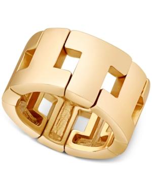 T Tahari Gold-tone "t" Stretch Ring