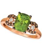 Le Vian Green Apple Peridot (1-5/8 Ct. T.w.) & Chocolate And Vanilla Diamond (1/5 Ct. T.w.) Ring In 14k Rose Gold