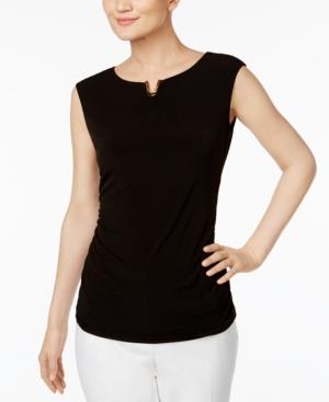 Calvin Klein Embellished Split-neck Top