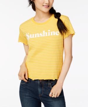 Hybrid Juniors' Lettuce-edge Sunshine-graphic T-shirt