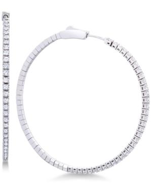 Diamond Micro-pave Flexie Hoop Earrings (1 Ct. T.w.) In 14k White Gold