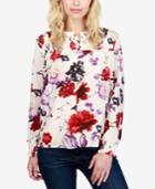 Lucky Brand Smocked Floral-print Top
