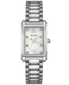 Bulova Women's Diamond Accent Stainless Steel Bracelet Watch 35x23mm 96p157