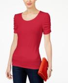 Inc International Concepts Ruched-sleeve Top, Only At Macy's