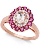 Multi-gemstone (1-7/8 Ct. T.w.) & Diamond (1/6 Ct. T.w.) Ring In 14k Rose Gold