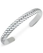 Esquire Men's Jewelry Patterned Cuff Bracelet In Sterling Silver, Only At Macy's