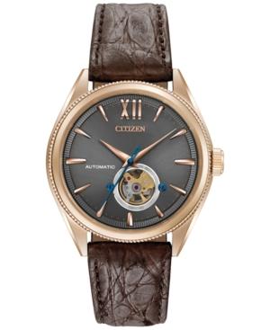 Citizen Men's Automatic Grand Classic Brown Leather Strap Watch 42mm Nb4003-01h