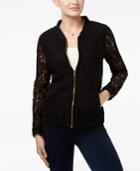 Ny Collection Petite Lace Bomber Jacket
