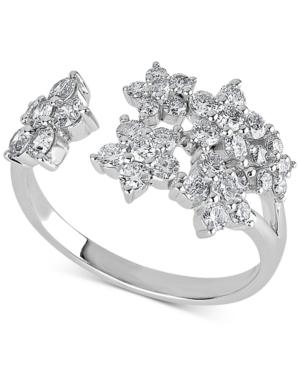 Diamond Flower Cuff Ring (1-1/5 Ct. T.w.) In 14k White Gold