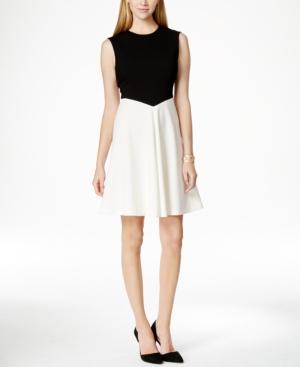 Tahari Asl Colorblocked A-line Dress