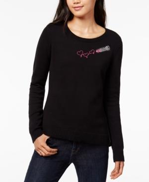 Maison Jules Embroidered Lipstick Sweater, Created For Macy's