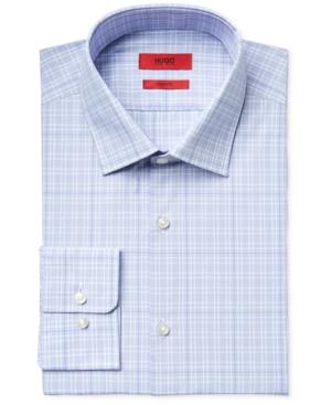 Hugo Men's Slim-fit Blue Plaid Dress Shirt