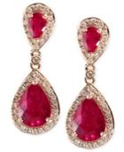 Rosa By Effy Ruby (2-5/8 Ct. T.w.) And Diamond (1/3 Ct. T.w.) Drop Earrings In 14k Rose Gold