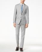 Calvin Klein Men's Slim-fit Light Gray Sharkskin Suit