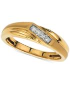 Men's Diagonal Diamond Accent Ring In 10k Gold