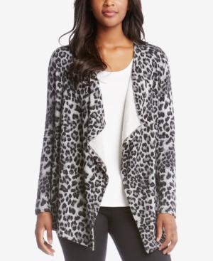 Karen Kane Leopard-print Open-front Cardigan