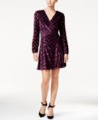 Betsey Johnson Velvet Dot-print Wrap Dress