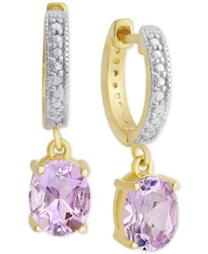 Sapphire (3 Ct. T.w.) & Diamond Accent Drop Earrings In 18k Gold-plated Sterling Silver (also In Rhodolite Garnet, Blue Topaz & Amethyst)