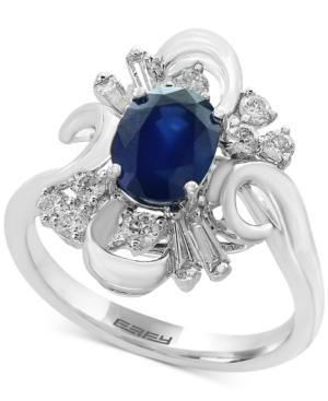 Royale Bleu By Effy Sapphire (1-3/8 Ct. T.w.) And Diamond (3/8 Ct. T.w.) Ring In 14k White Gold