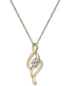 Cubic Zirconia Swirl Pendant Necklace In 10k Gold