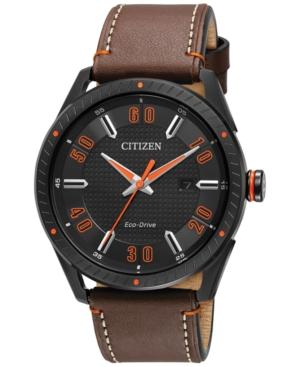 Citizen Drive From Citizen Eco-drive Men's Brown Leather Strap Watch 42mm Bm6995-19e