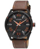 Citizen Drive From Citizen Eco-drive Men's Brown Leather Strap Watch 42mm Bm6995-19e