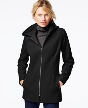 London Fog Hooded Zip-front Coat