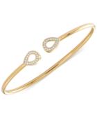 Wrapped Diamond Teardrop Flexy Bangle Bracelet (1/6 Ct. T.w.) In 14k Gold-plated Sterling Silver, Created For Macy's