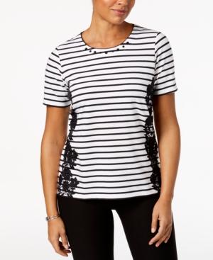Alfred Dunner In The Limelight Embellished Striped Top