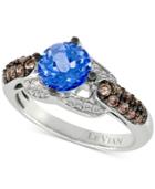 Le Vian Chocolatier Blue Topaz (1-1/5 Ct. T.w.) And Diamond (2/5 Ct. T.w.) Ring In 14k White Gold