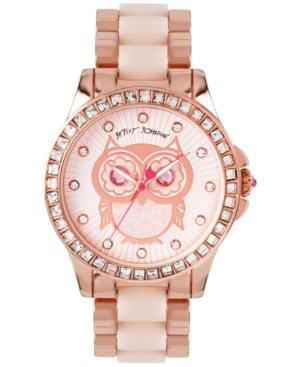 Betsey Johnson Women's Blush And Rose Gold-tone Bracelet Watch 40mm Bj00246-10