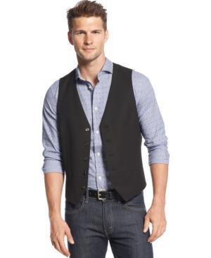 Alfani Red Slim Fit Black Stripe Vest