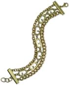 Guess Gold-tone Pave Logo Link Bracelet