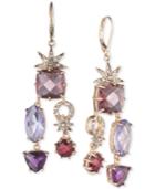 Anne Klein Gold-tone Multi-stone And Pave Chandelier Earrings