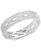 Anne Klein Silver-tone Pave Openwork Bangle Bracelet, Created For Macy's