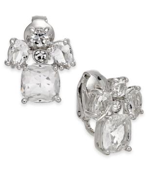 Kate Spade New York Crystal Cluster Clip-on Button Earrings