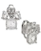 Kate Spade New York Crystal Cluster Clip-on Button Earrings