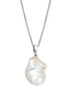 Baroque Cultured Freshwater Pearl (12mm) 18 Pendant Necklace In Sterling Silver