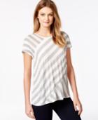Kensie Short-sleeve Striped Contrast T-shirt