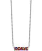 Final Call By Effy Multi-sapphire Horizontal Bar Pendant Necklace (9/10 Ct. T.w.) In Sterling Silver