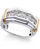 Men's Diamond (1 Ct. T.w.) Ring In 14k White And Yellow Gold