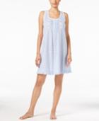 Miss Elaine Gingham Pleated Short Nightgown