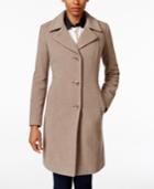 Anne Klein Wool-cashmere Blend Button-front Walker Coat, Only At Macy's