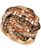 Le Vian Chocolatier Diamond Weave Statement Ring (1-1/3 Ct. T.w.) In 14k Rose Gold