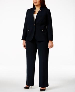 Tahari Asl Plus Size Military-style Jacket Pant Suit
