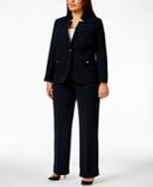 Tahari Asl Plus Size Military-style Jacket Pant Suit