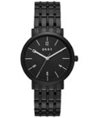 Dkny Women's Minetta Black Stainless Steel Bracelet Watch 36mm, Created For Macy's