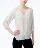 Bcx Juniors' Lace-back Peasant Blouse